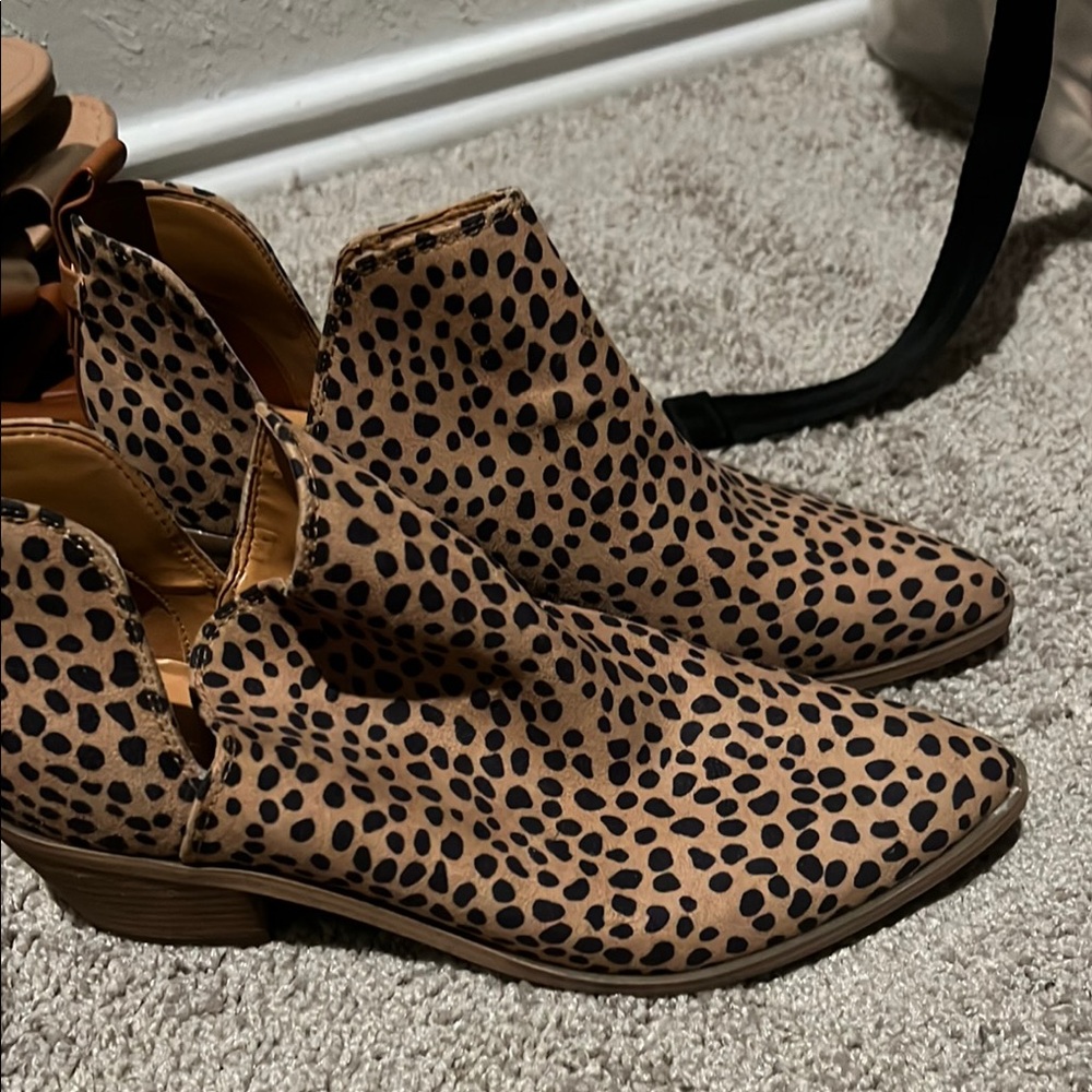 Leopard Print Ankle Boots